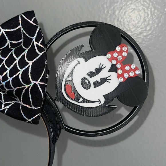 Disney Minnie and Mickey custom Spooky Vampire Halloween Ears Disneyland - Picture 6 of 9